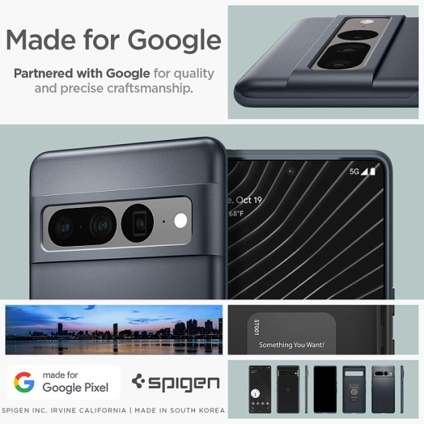 Купить Чехол Spigen Thin Fit (ACS04734) для Google Pixel 7 Pro (Metal Slate)